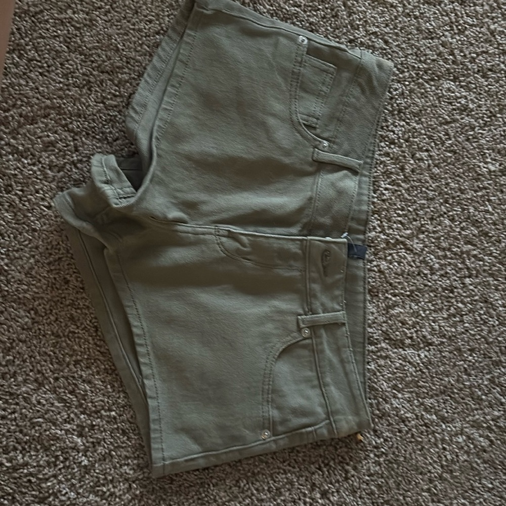 Army green jean shorts , with worn once